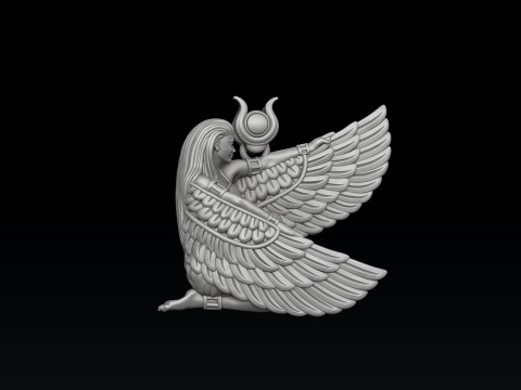 Isis Egyptian Goddess Pendant v5 3D print model Modèles 3D en vedette