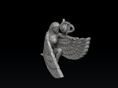 Isis Egyptian Goddess Pendant v5 3D print model Modèles 3D en vedette
