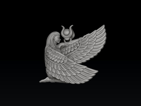 Isis Egyptian Goddess Pendant v5 3D print model Modèles 3D en vedette