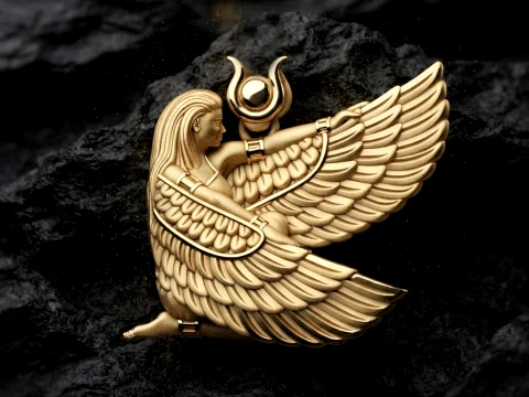 Isis Egyptian Goddess Pendant v5 3D print model 3D Print Model