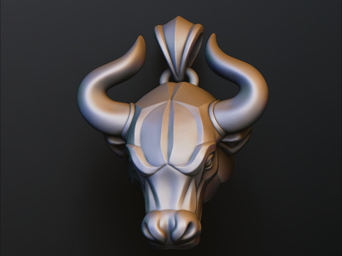 Bull Pendant v2 3D print model Modelo de Impressão 3D