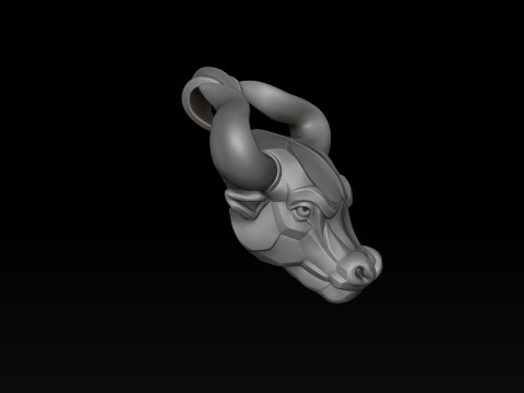 Bull Pendant v2 3D print model Modelo de impresión 3D