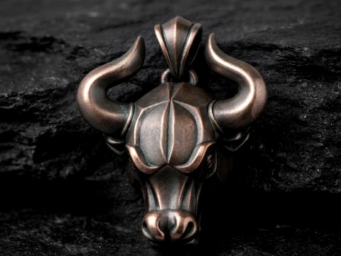 Bull Pendant v2 3D print model 3D Print Model