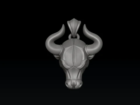 Bull Pendant Ring v2 Collection 3D Print Model