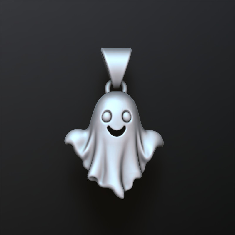 Halloween Spooky Ghost Charm Pendant 3D print model 3D 打印模型 .c4d .max .obj .3ds .fbx .stl .blend