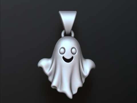 Halloween Spooky Ghost Charm Pendant 3D print model 3D Druckmodell