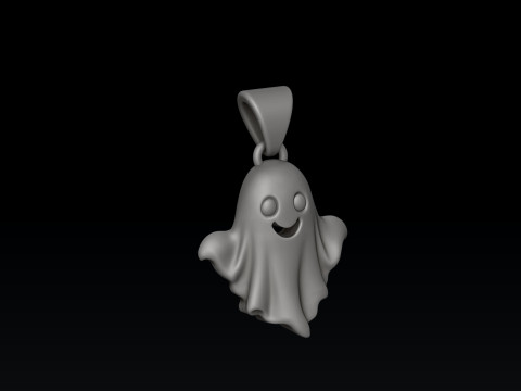 Halloween Spooky Ghost Charm Pendant 3D print model 3D 打印模型