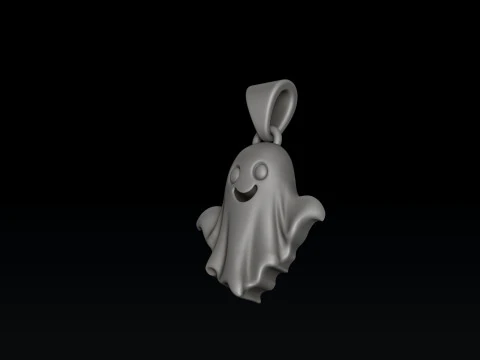 Halloween Spooky Ghost Charm Pendant 3D print model 3D Print Model