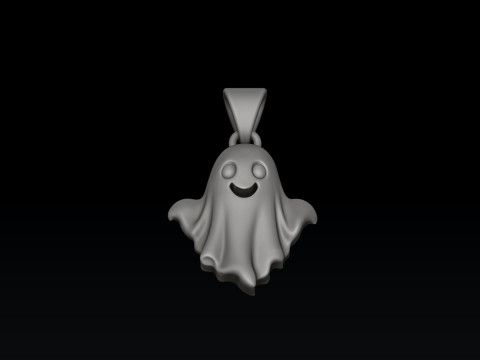 Halloween Spooky Ghost Charm Pendant 3D print model 3D 打印模型