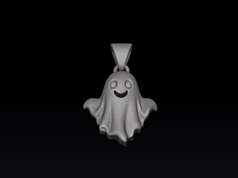 Halloween Spooky Ghost Charm Pendant 3D print model 3D Print Model