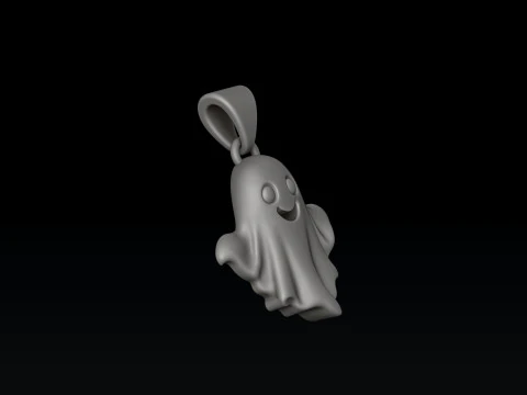 Halloween Spooky Ghost Charm Pendant 3D print model 3D Print Model