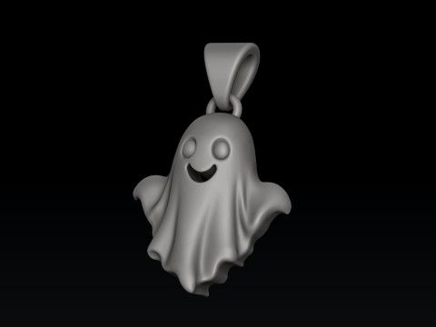 Halloween Spooky Ghost Charm Pendant 3D print model 3D 打印模型