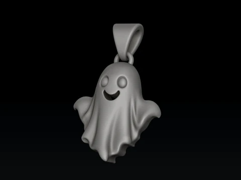 Halloween Spooky Ghost Charm Pendant 3D print model 3D Print Model