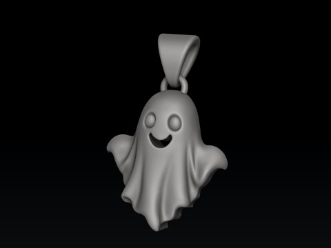Halloween Spooky Ghost Charm Pendant 3D print model 3D 打印模型