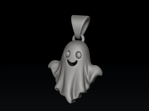 Halloween Spooky Ghost Charm Pendant 3D print model 3D Print Model