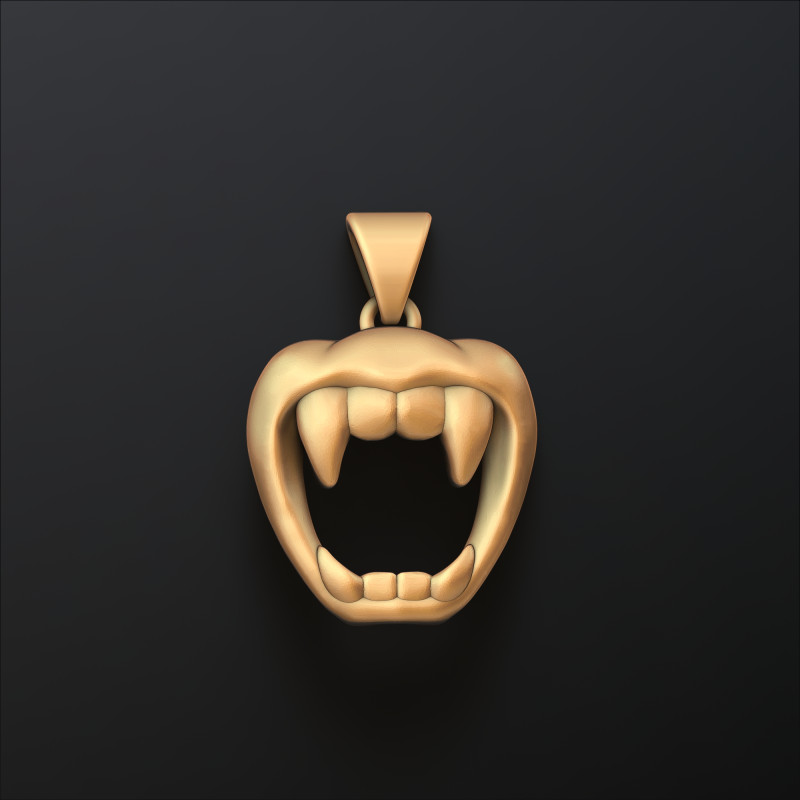 Halloween Vampire Mouth Pendant 3D print model 3D Принт Модель .c4d .max .obj .3ds .fbx .stl .blend