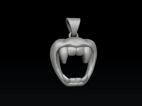 Modello di stampa 3D con ciondolo bocca da vampiro di Halloween Modello di stampa 3D