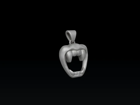 Modello di stampa 3D con ciondolo bocca da vampiro di Halloween Modello di stampa 3D