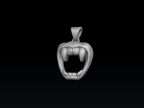 Halloween Vampire Mouth Pendant 3D print model 3D Принт Модель