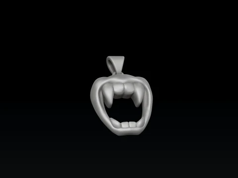 Modello di stampa 3D con ciondolo bocca da vampiro di Halloween Modello di stampa 3D