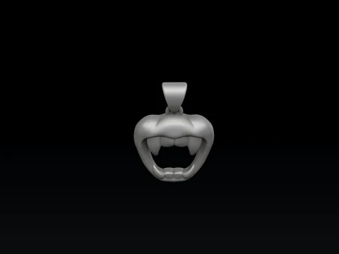 Modello di stampa 3D con ciondolo bocca da vampiro di Halloween Modello di stampa 3D