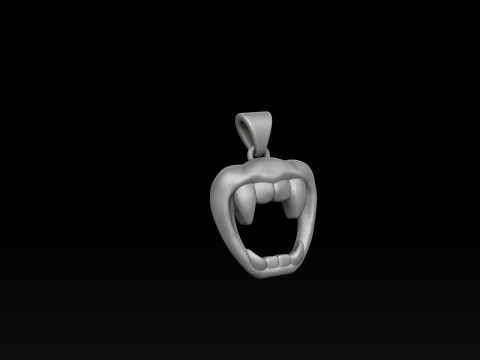 Halloween Vampire Mouth Pendant 3D print model 3D Принт Модель