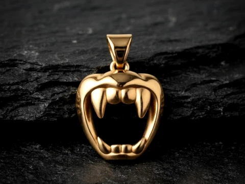 Halloween Vampire Mouth Pendant 3D print model 3D Print Model