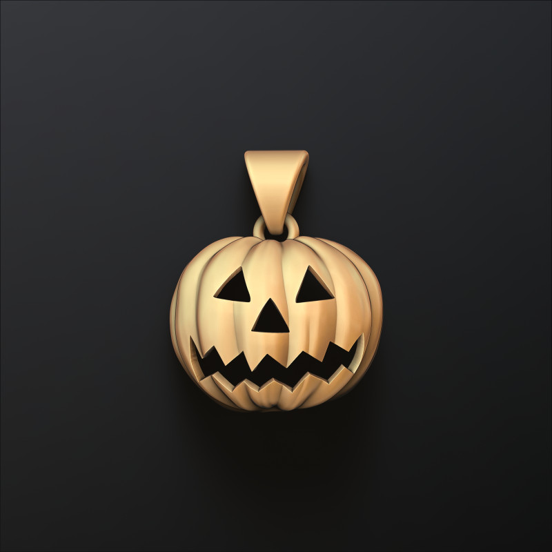 Halloween Pumpkin Pendant 3D print model 3Dプリントモデル .c4d .max .obj .3ds .fbx .stl .blend 