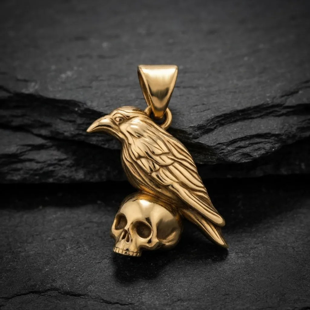 Halloween Crow Skull Pendant 3D print model 3D Print Model .c4d .max .obj .3ds .fbx .stl .blend 