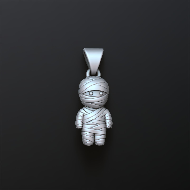 Halloween Mummy Pendant 3D print model Model Cetak 3D .c4d .max .obj .3ds .fbx .stl .blend