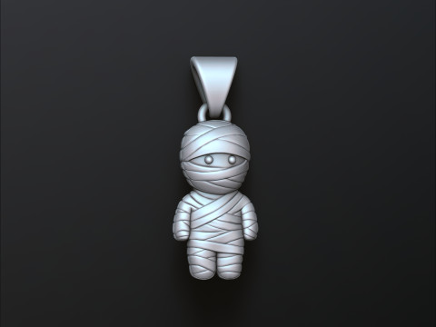 Halloween Mummy Pendant 3D print model 3D 프린트 모델