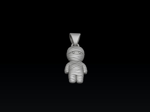Halloween Mummy Pendant 3D print model Model Cetak 3D
