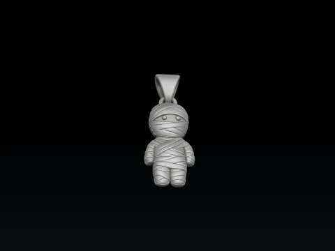 Halloween Mummy Pendant 3D print model 3D Print Model
