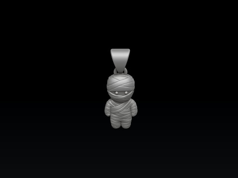 Halloween Mummy Pendant 3D print model Model Cetak 3D