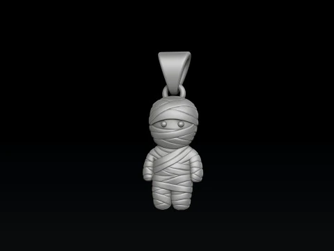 Halloween Mummy Pendant 3D print model 3D Print Model