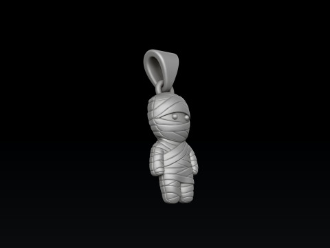 Halloween Mummy Pendant 3D print model Model Cetak 3D