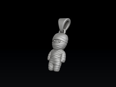 Halloween Mummy Pendant 3D print model Model Cetak 3D