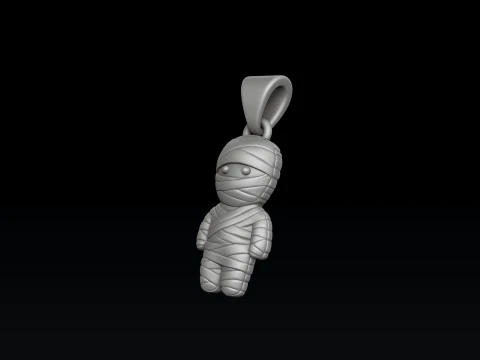 Halloween Mummy Pendant 3D print model 3D Print Model
