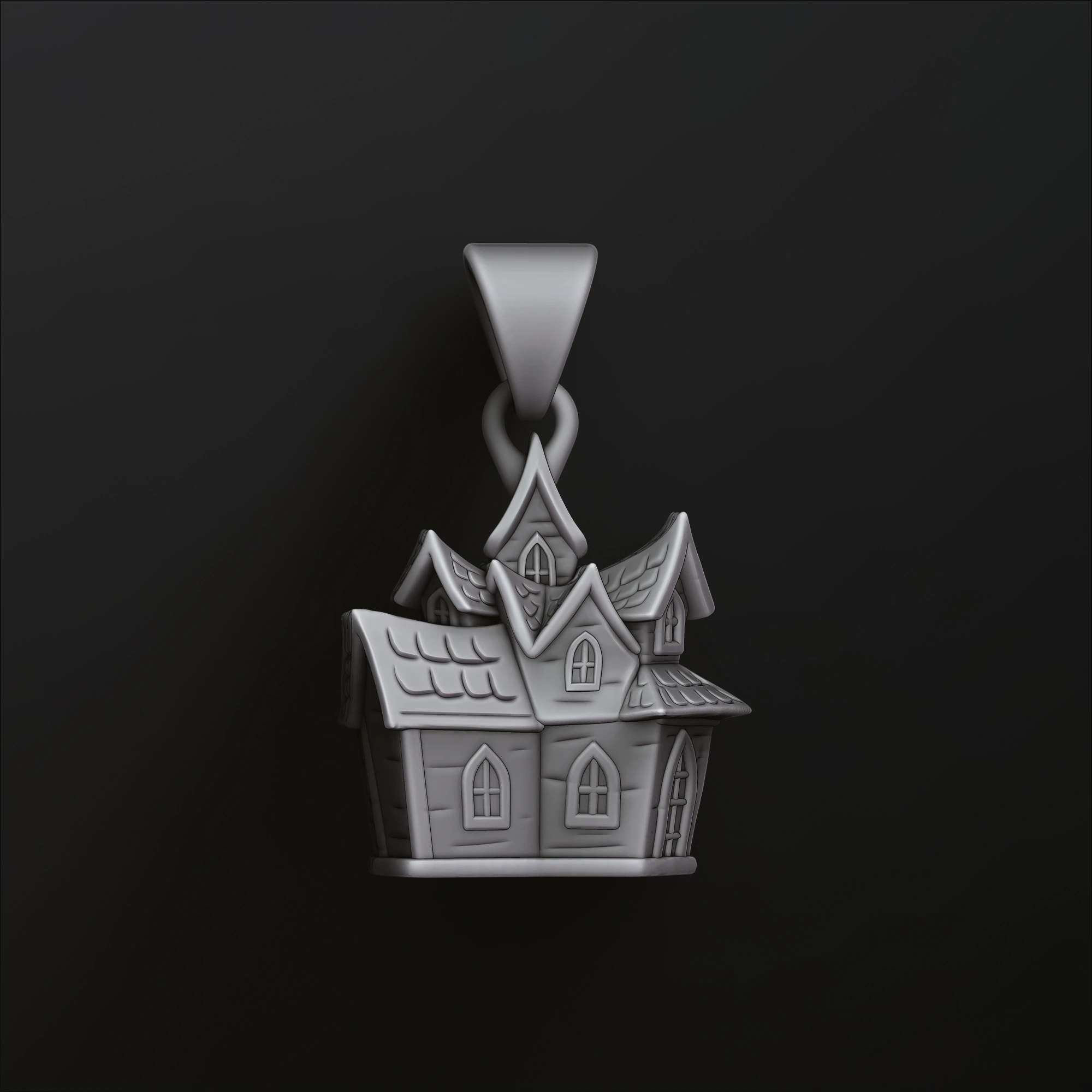 ハロウィンお化け屋敷ペンダント3Dプリントモデル 3Dプリントモデル .c4d .max .obj .3ds .fbx .stl .blend