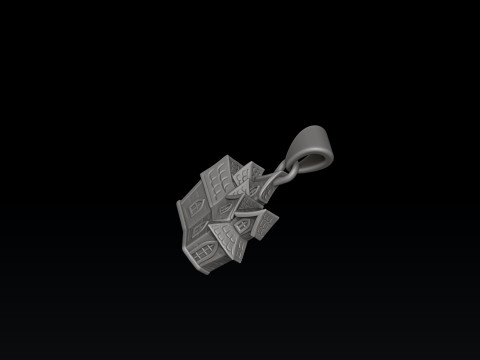 Halloween Haunted House Pendant 3D print model Modelo de Impressão 3D