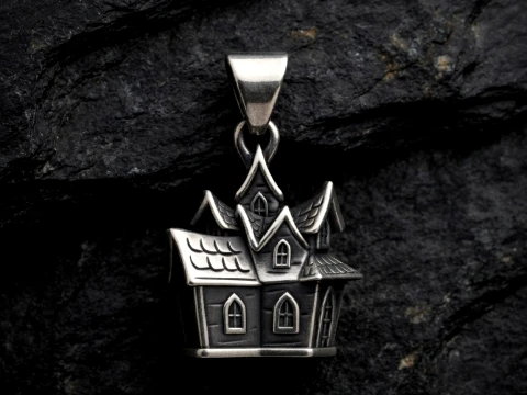 Halloween Haunted House Pendant 3D print model 3D Print Model