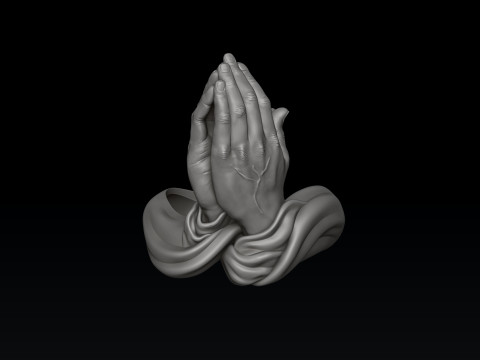 Praying Hands Ring v2 3D print model 3D Принт Модель