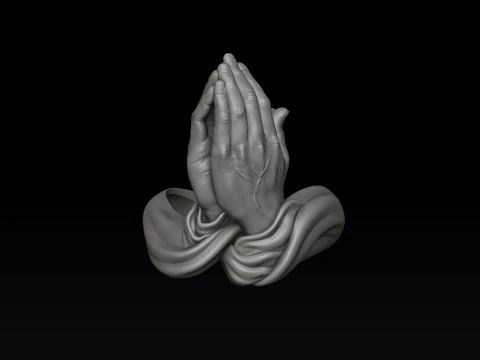 Modello di stampa 3D dell'anello delle mani in preghiera v2 Modello di stampa 3D