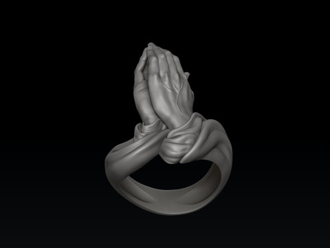 Praying Hands Ring v2 3D print model 3D Принт Модель