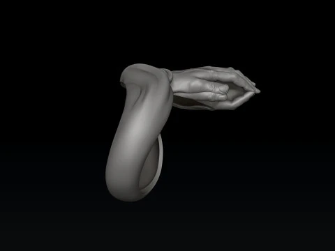 Modello di stampa 3D dell'anello delle mani in preghiera v2 Modello di stampa 3D