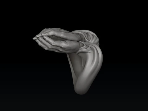 Modello di stampa 3D dell'anello delle mani in preghiera v2 Modello di stampa 3D