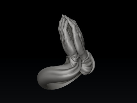 Praying Hands Ring v2 3D print model 3D Принт Модель