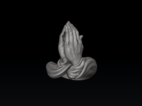 Praying Hands Ring v2 3D print model 3D Принт Модель