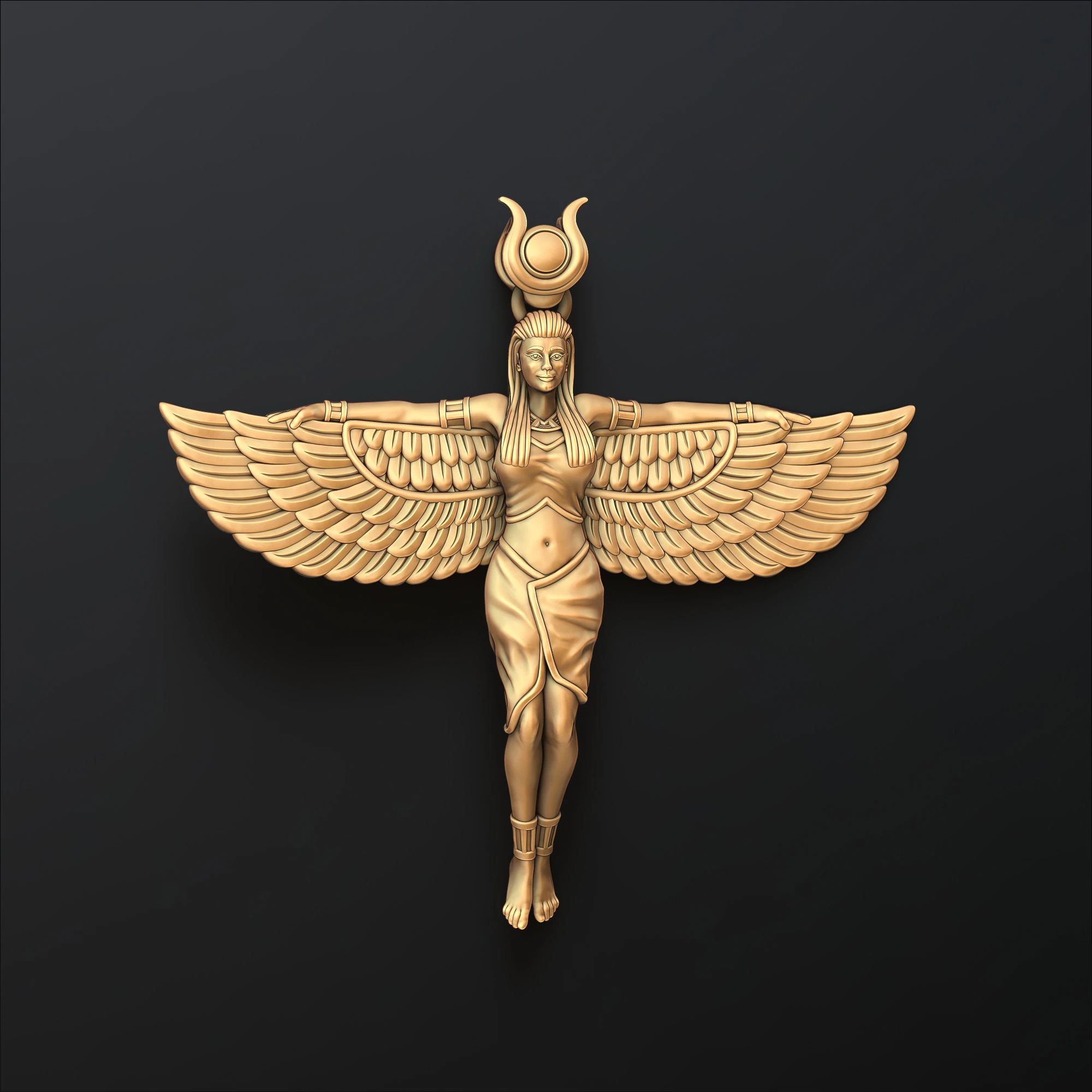 Isis Egyptian Goddess Pendant v6 3D print model 3D Print Model .c4d .max .obj .3ds .fbx .stl .blend 