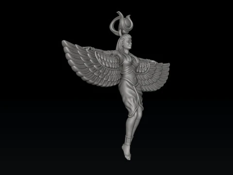 Isis Egyptian Goddess Pendant v6 3D print model 3D Print Model